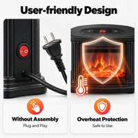 1000w Third Gear Fireplace Space Heater, Freestanding 110 ~ 220 V Electric Fireplace, Aluminum Heat Dissipation Type Warmer Fan for Living Rooms, Bedrooms, Basements