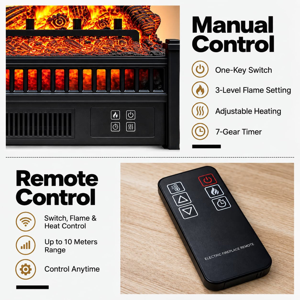 Home heater,portable electric fireplace with flame simulation,decorative item,new charcoal-burning fireplace,core home-style vil