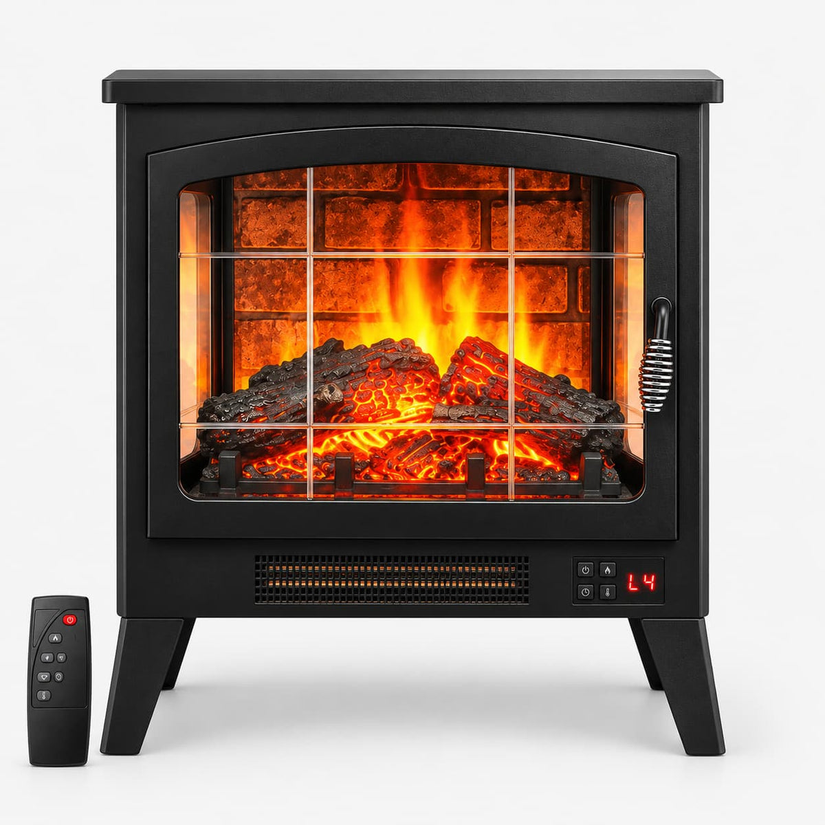 21 Inchthree-Sided Freestanding Electric Fireplace Stove Heater With 3d Flame Effect With Remote Control