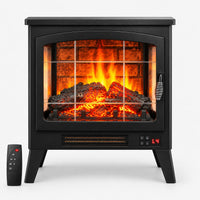 21 Inchthree-Sided Freestanding Electric Fireplace Stove Heater With 3d Flame Effect With Remote Control