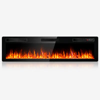 72 inch Ultra-Thin Silence Linear Electric Fireplace, Recessed Wall Mounted Fireplace, Fit for 2 x 4 and 2 x 6, Customized
