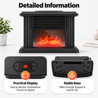 1000w Third Gear Fireplace Space Heater, Freestanding 110 ~ 220 V Electric Fireplace, Aluminum Heat Dissipation Type Warmer Fan for Living Rooms, Bedrooms, Basements