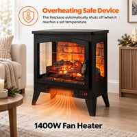 21 Inchthree-Sided Freestanding Electric Fireplace Stove Heater With 3d Flame Effect With Remote Control