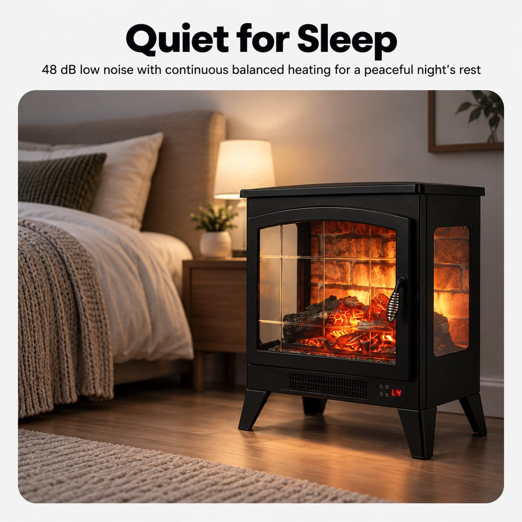21 Inchthree-Sided Freestanding Electric Fireplace Stove Heater With 3d Flame Effect With Remote Control