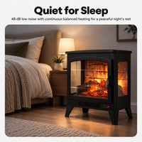 21 Inchthree-Sided Freestanding Electric Fireplace Stove Heater With 3d Flame Effect With Remote Control