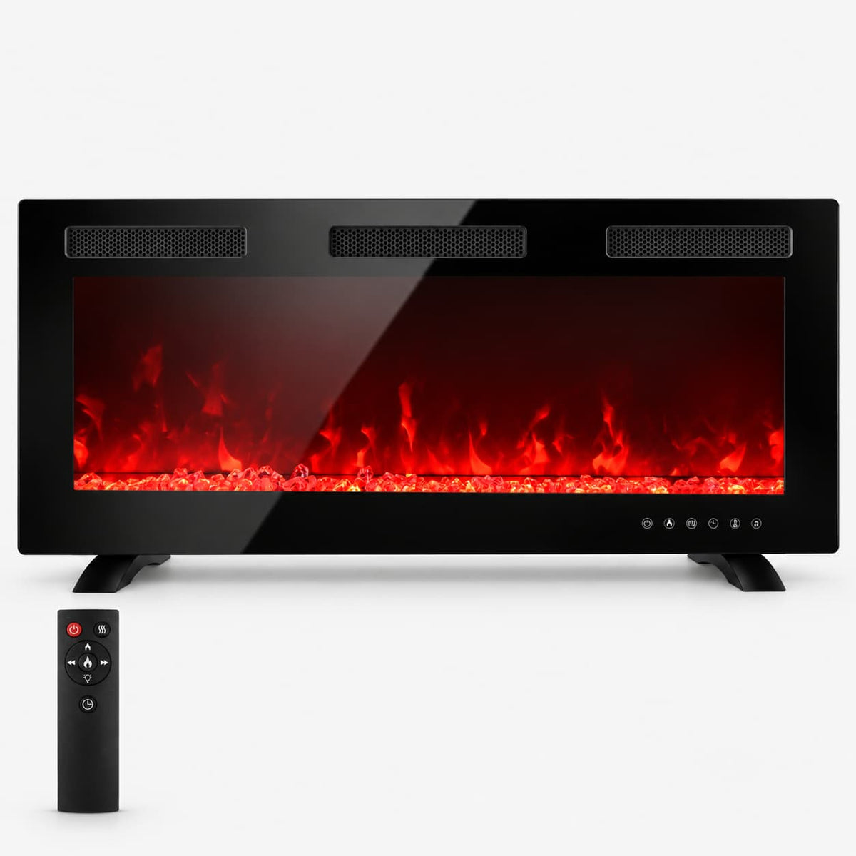 50 Inch Electric Fireplace Indoor Built in Led Light Insert Wall Mount Fireplace Decorative Flame Adjustable Timer Room Heater